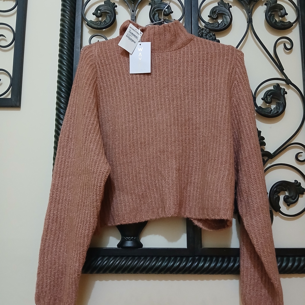 WAYF Terracotta Oversized Sleeves Sweater Size Large for Women